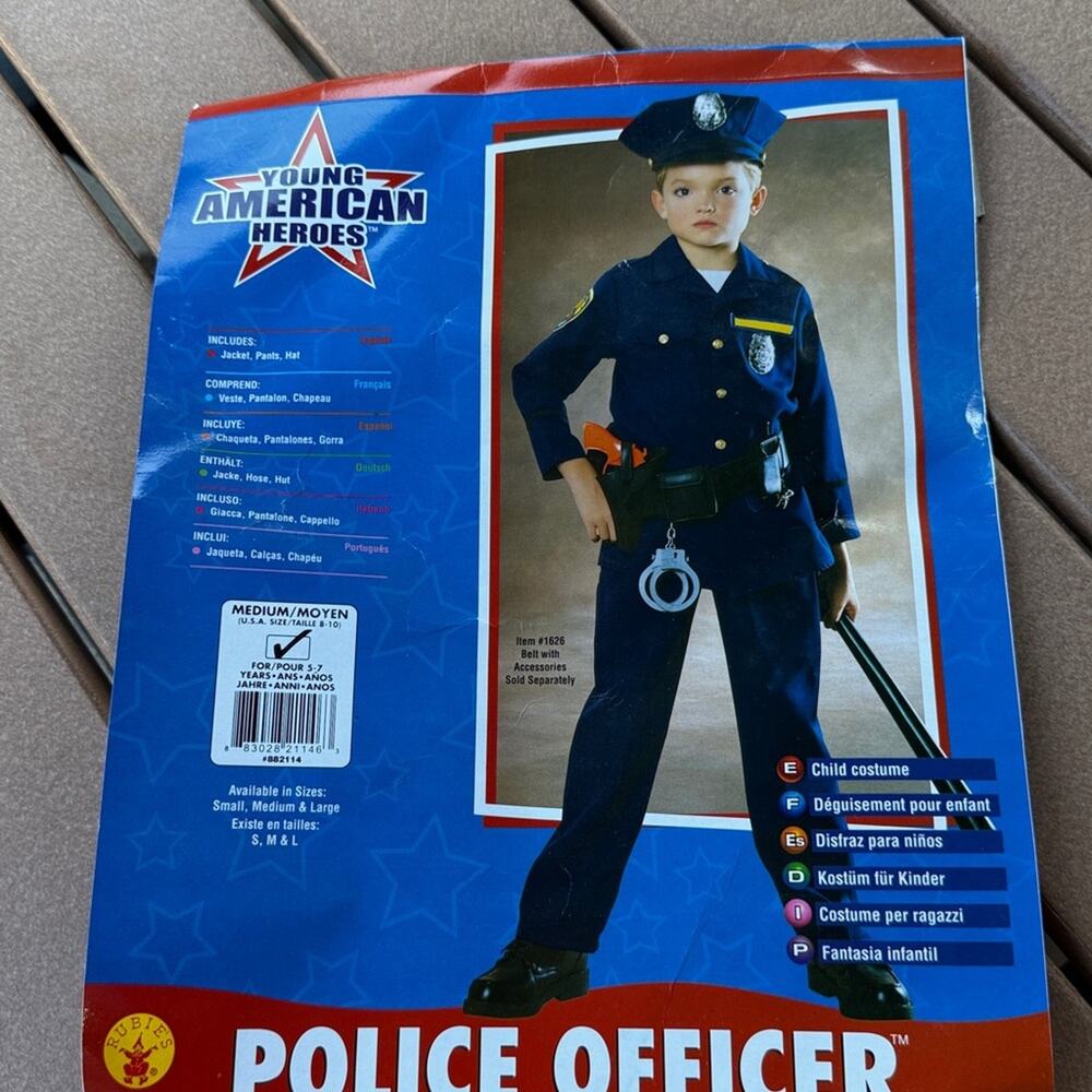 Child Police Officer Costume size 8-10